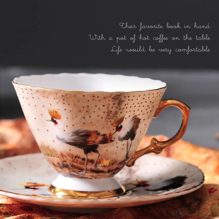 

Creative Ceramic Coffee Cup European Style Top Grade Bone China Coffee Cup Simple British Creative Afternoon Tea Black Tea Cup