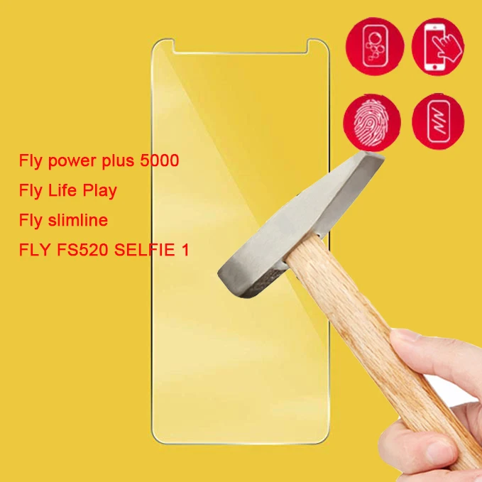 

For Fly power plus 5000 FS520 SELFIE 1 Tempered Glass Protective Screen Protector For Life Play slimline Cover Glass Film