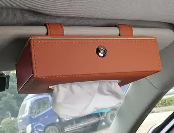 

Car Tissue Box Visor Type PU Leather Car Tissue Box Napkin Holder Car Tissue Holder Car Seat Box Auto Accessories Sun Visor Type