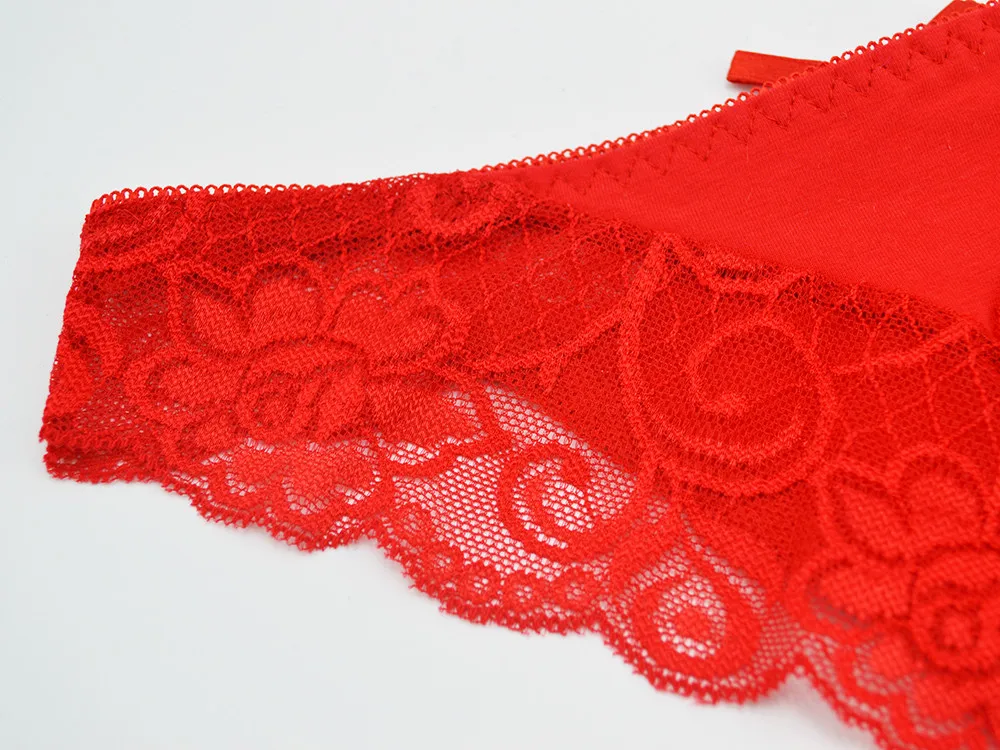 solid light colors for summer women panties, L'bellagioanna, red details