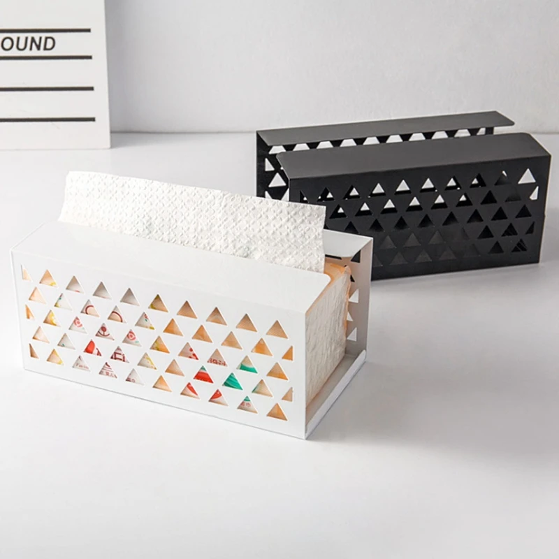 New-Iron Tissue Box Car Rectangle Napkin Paper Box Tissue Box Cover Holder Paper Towel Container For Home Office Desktop Stora