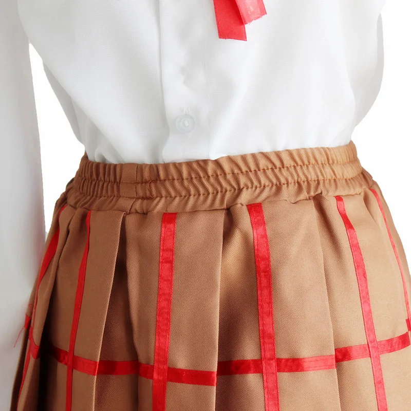 Coshome Prison School Cosplay Suits Costumes Kurihara Mari Midorikawa Hana School Uniforms Brown Jacket Coat Top Shorts Set (5)
