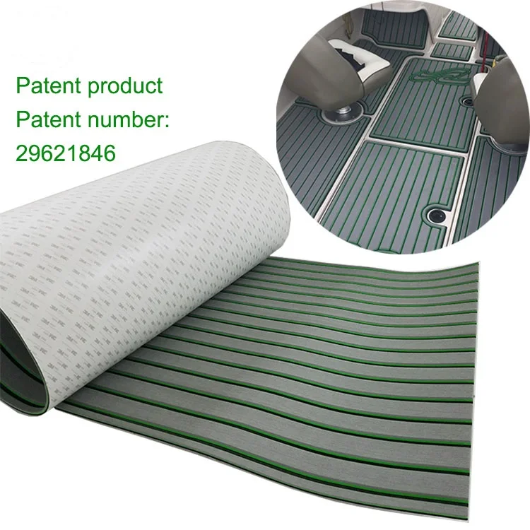 

Marine Boat Yacht RV Caravan EVA Teak Decking Light Grey With Green and Black Stripe 35 inchX94 inchX5/16 inch 900mm*2400mm*8mm