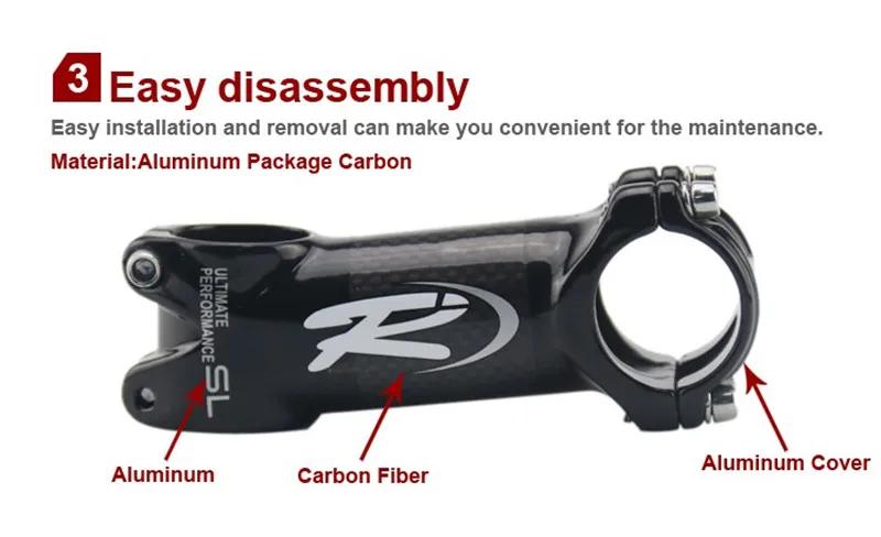 RXL SL  Bicycle Stem MTBRoad Bicycle Stems Carbon Stem Aluminum Alloy Package Carbon Stem Carbon Road 6 Degree 3K Gloss (8)_