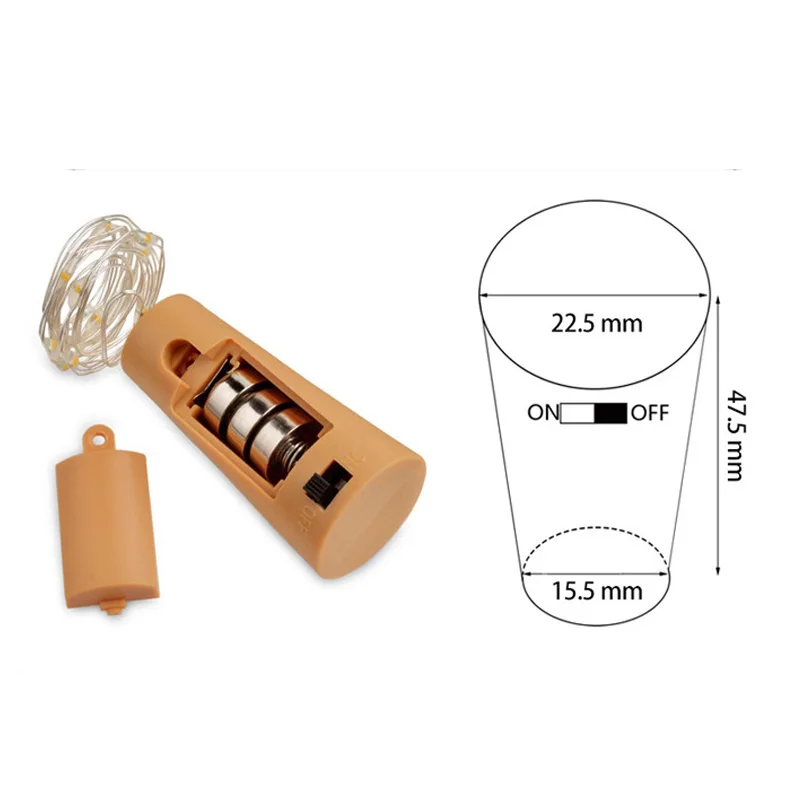 12M 1020LED Strip Light Cork Shaped Bottle Stopper Lamp Holiday Home Wedding Decoration Silver Wire button batery Lamp String  (21)