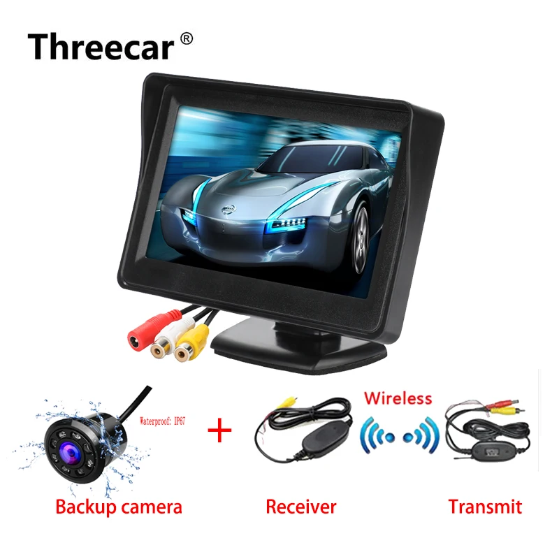 

800*480 HD Car Monitor 4.3" TFT LCD Auto Car Display Monitor For Rearview Parking Camera With Reverse Camera Monitor NTSC PAL