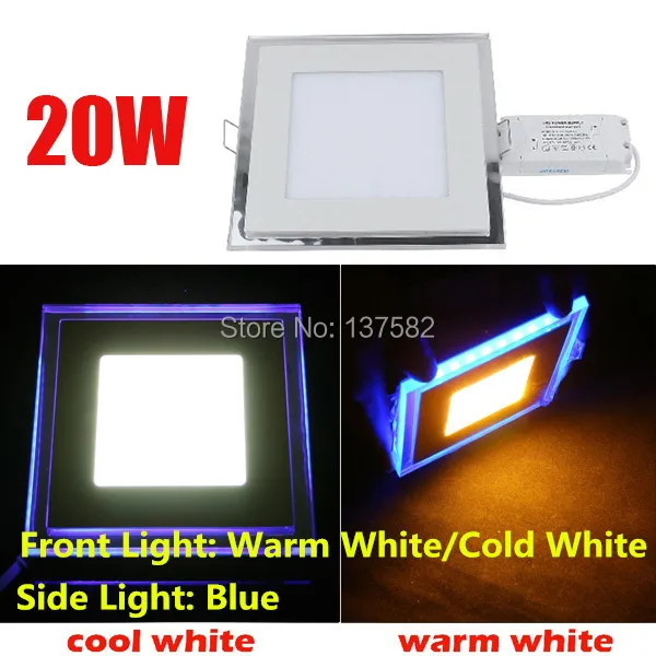 

2017 New Arrival Ultra Thin Recessed 20W LED Ceiling Light Panel Down Light WW/CW(Front Light) + Blue(Side Light)