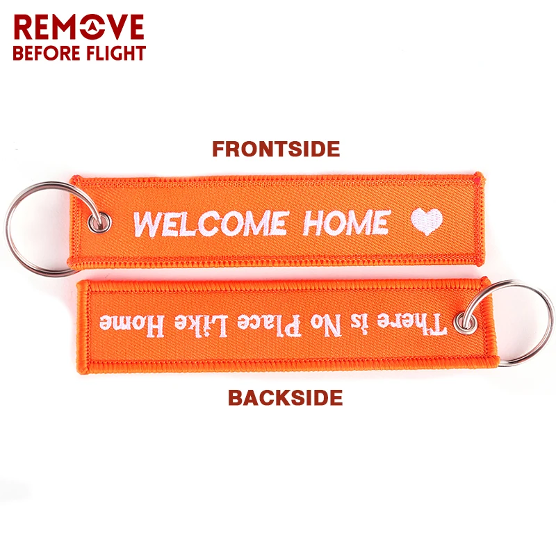 1 PC Customized Sample Keychain llaveros Safety Label Embroidery Key Rings Chain for Aviation Gifts Fashion Keychains