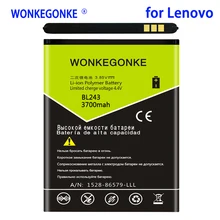 WONKEGONKE 3700 мАч BL243 батарея для lenovo Lemon K3 Note батарея K50-T5 A7000 A5500 A5600 A7600 батареи