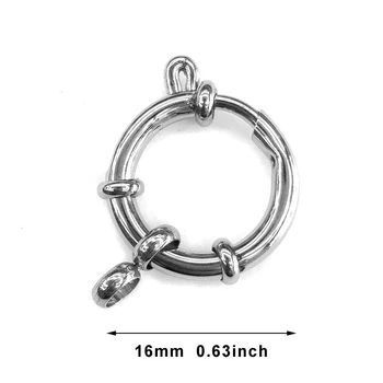 

necklace spring hook 10-16mm added loop bolt Spring stainless steel necklace end Clasps spring fastener jewelry accessories