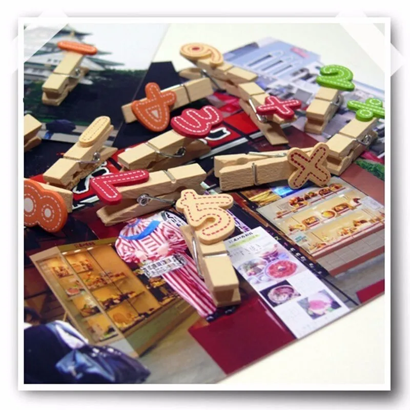 10pcs Mini Wooden Clips Lovely Arabic Numerals Pegs Clips Funny Photo Paper Clips Note Memo Holder Card Clothespin Craft Wedding Room Party Decoration  (2)