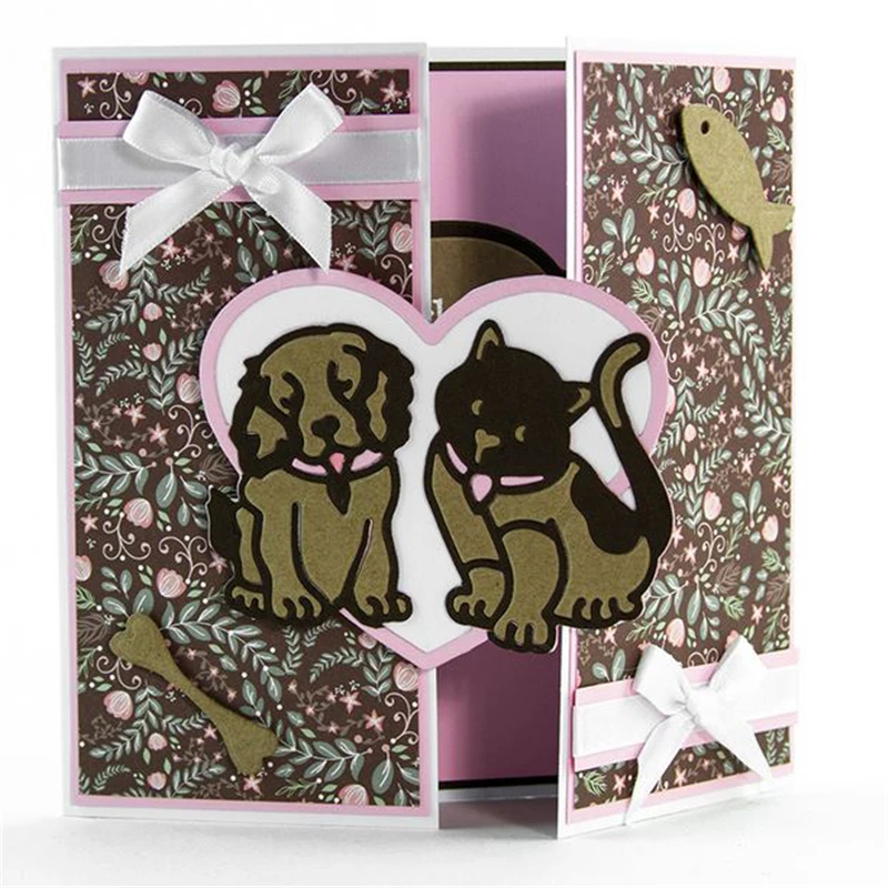 

Eastshape Pets Dog Cat Metal Cutting Dies Scrapbooking Wedding for DIY Cards Making Embossing Paper Decorative Craft Die Cut