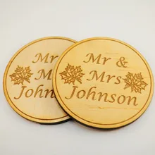 На заказ лазерная резка свадебные деревянный мистер и миссис подставки украшения, свадебные украшения, деревянная подставка для кружки салфетки, свадебный
