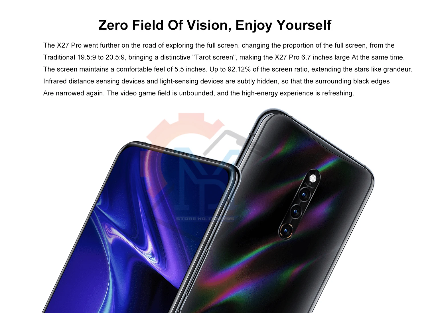 Vivo X27 Pro экран отпечатков пальцев мобильный телефон 6,7 дюймов 8 ГБ+ 256 ГБ Восьмиядерный Snapdragon 710 Android 9,0 МП смартфон