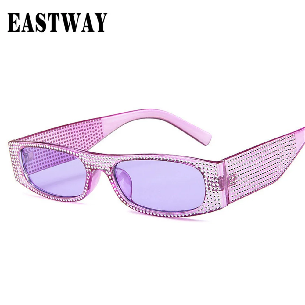 

EASTWAY Small Square Women Sunglasses Imitation Diamond Sun Glasses Retro Vintage Sun Glasses Brand Designer Sunglasses UV400