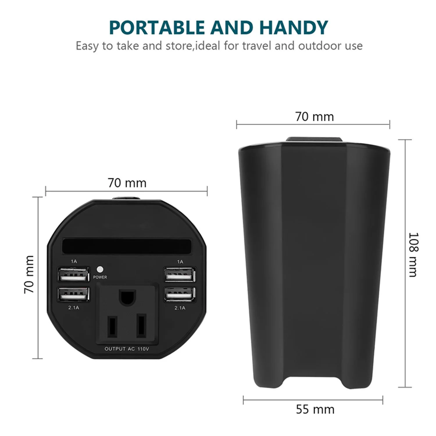 Portátil mini copo forma carro carregador de