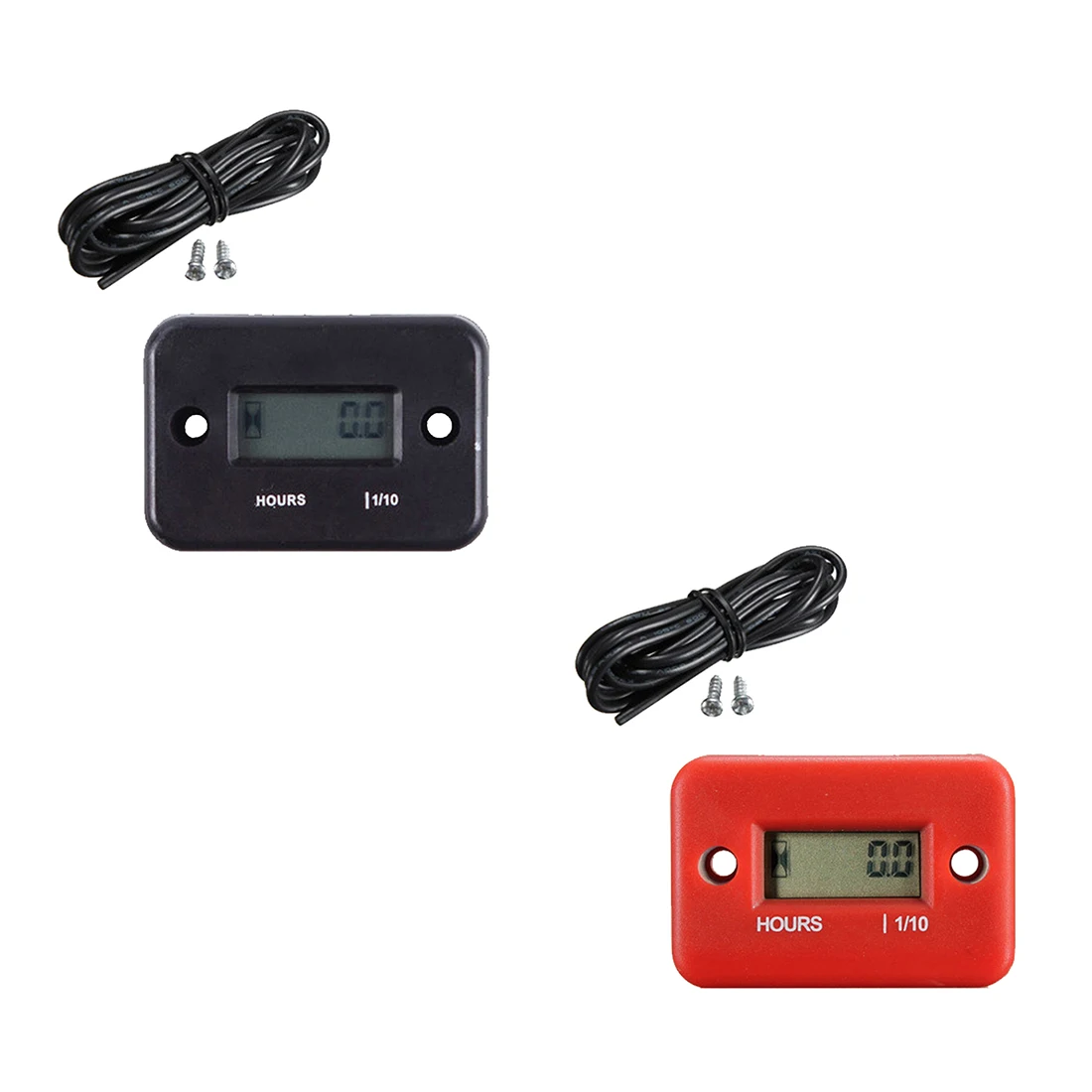 

Red/Black LCD Display Inductive Digital Hour Meter Waterproof for Bike Motorcycle ATV Snowmobile Marine Boat Ski Dirt Gas Engine