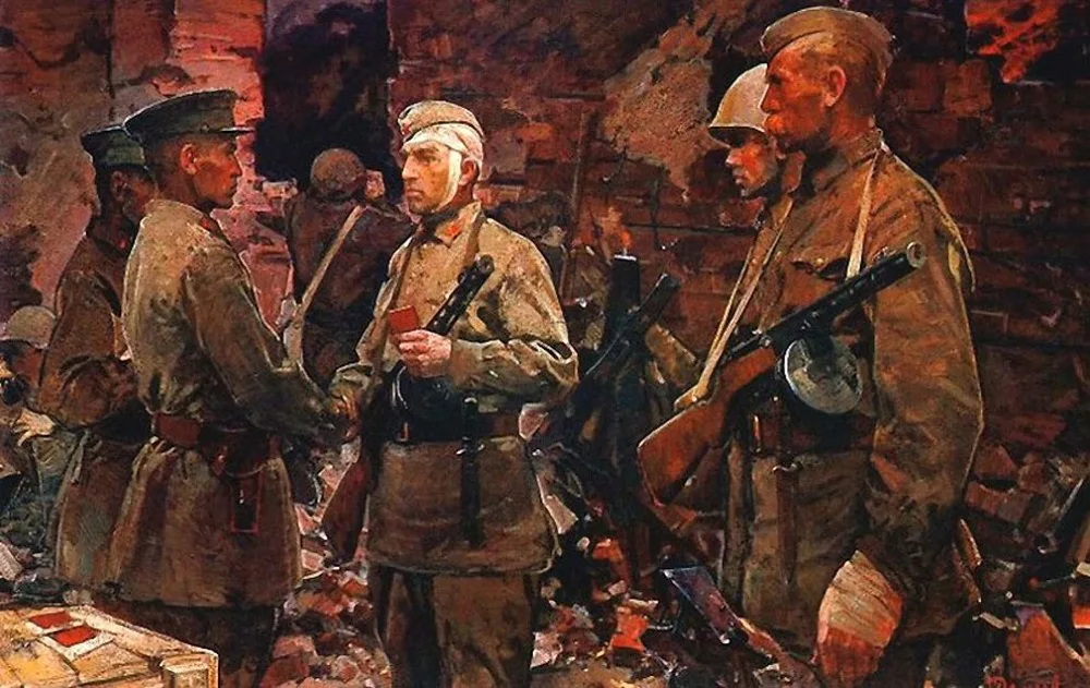WW2 Россия советский СССР офицер патриотической войны и солдат Ретро Винтаж