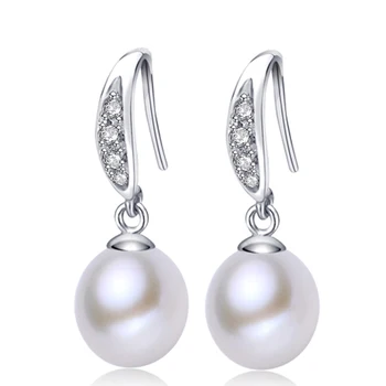 

Eternal wedding Women Gift word 925 Sterling real The Natural Pearl Earrings Sterling Earrings 925 authentic femal