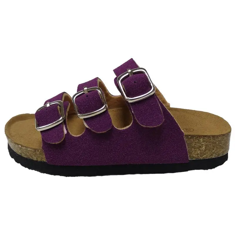 New casual boys Kids Slippers Summer Beach Children Cork Sandals Family Shoes Toddler Barefoot Flats Girls Slipper - Цвет: Purple