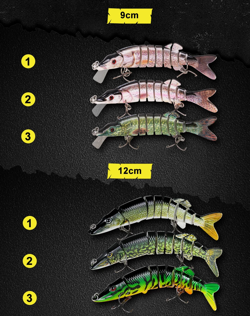 Шарнирная рыболовная приманка Рыболовная Снасть приманка для щуки 9 см~ 30 см 3D глаза реалистичные жесткие приманки воблер кренкбейт Swimbait Pesca