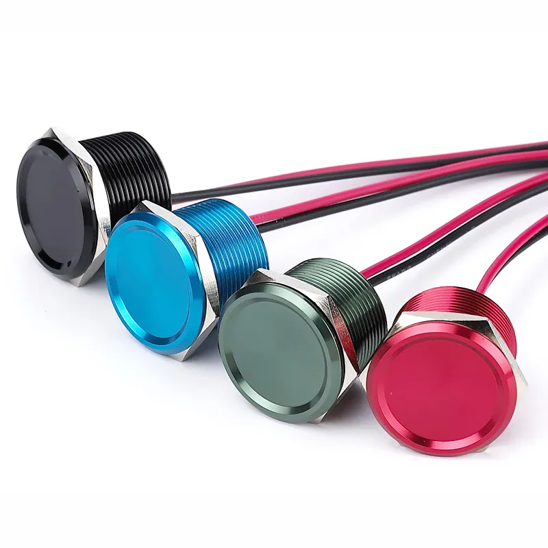 

3pc 16mm flat head momentary waterproof IP68 aluminum Oxidation Piezo push button switch
