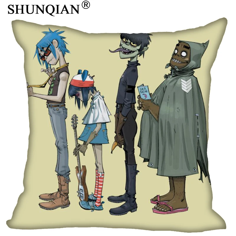 Наволочка на заказ с изображением Gorillaz квадратная молнии 35x35 45x45 60x60 см (с двух