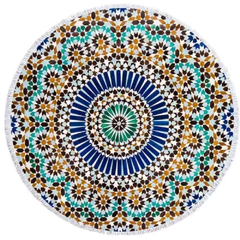 

1PCS Round Microfiber Beach Towel with Tassels Women Yogo/Picnic Mats Bohemia Style Carpet Bath Towel Bathroom Mats Home Decor