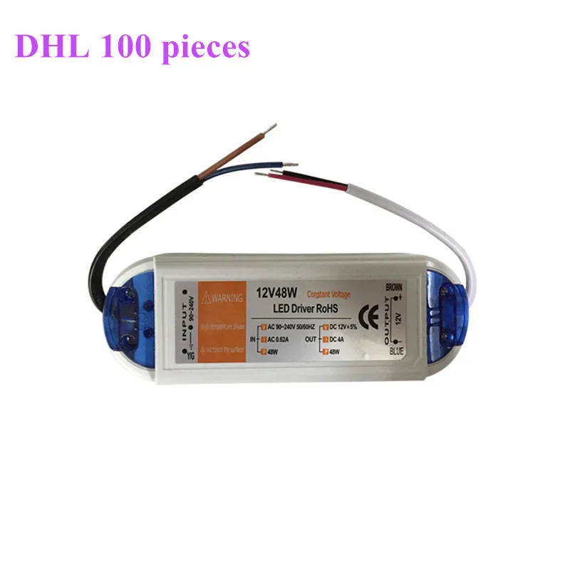 

100 pieces/lot LED Driver AC 110V 220V to DC 12V Led Power Adapter Transformers for LED Strip 48W Power Supply