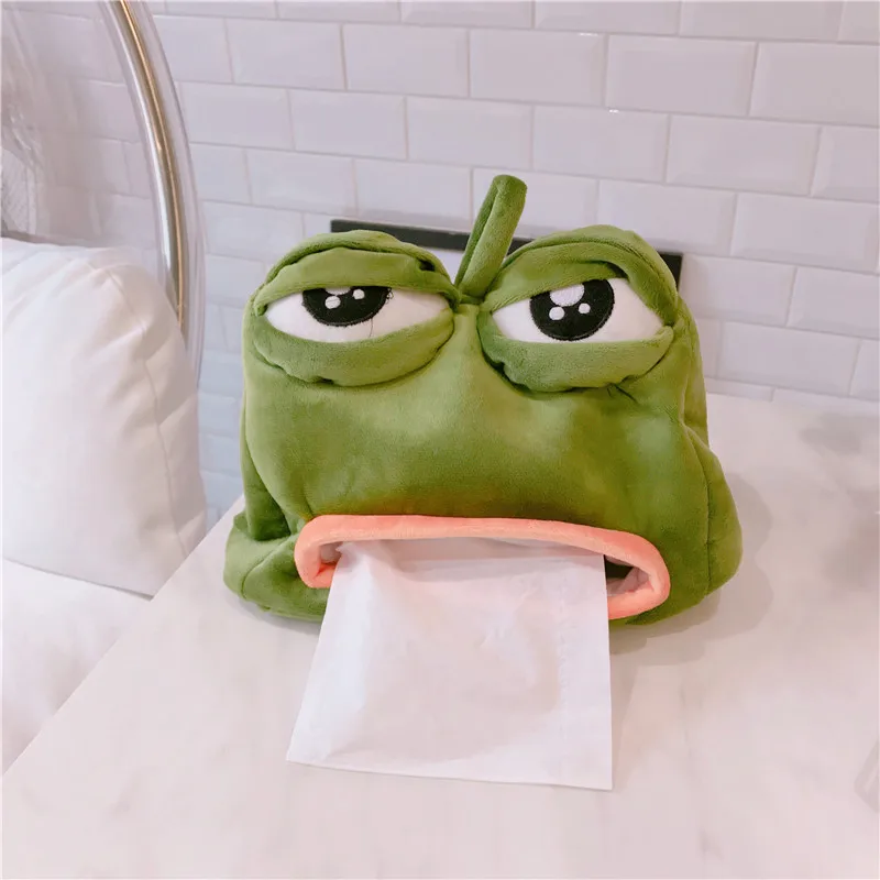 Милый мультфильм Sad Frog коробка для салфеток САД ОФИС ТУАЛЕТ декоративные салфетки бумажный контейнер держатель для салфеток подарок - Цвет: Green