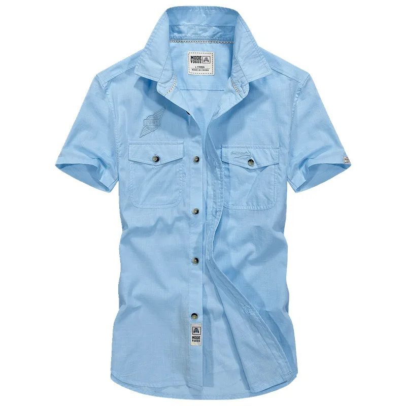 Prix Marque chemise à manches courtes camisas coton AFS JEEP chemises chemise homme D été tactique militaire chemise respirant chemises Courtes
