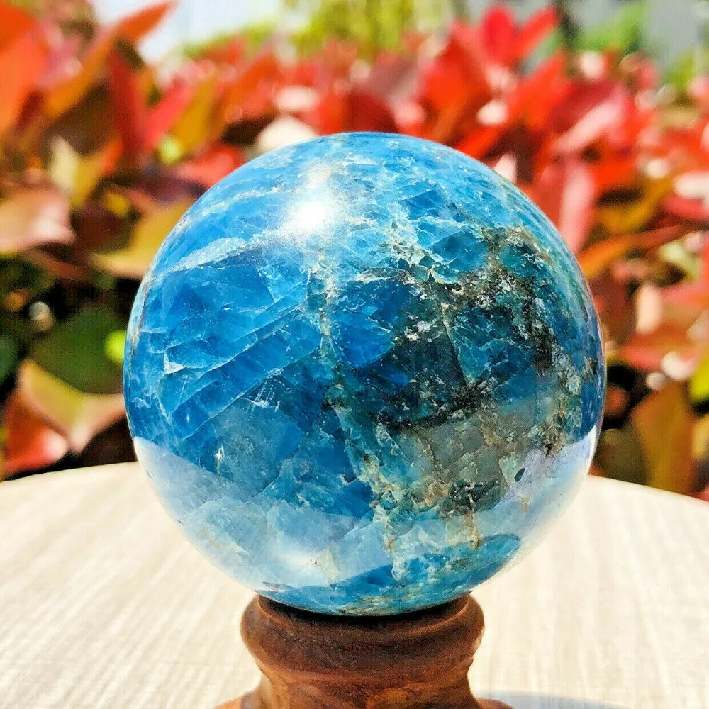 55-60 мм натуральный Синий Апатит Камень Сфера Кристалл Рейки исцеляющий шар