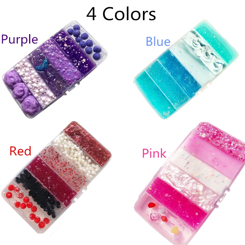DIY 6 Grid Colors Slime Nontoxic Soft Playdough Charm Glue Modelling Hand Gum Container Plasticine kit Play Toys For Child Gifts DIY 6 Grid Colors Slime Nontoxic Soft Playdough Charm Glue Modelling Hand Gum Container Plasticine kit Play Toys For Child Gifts
