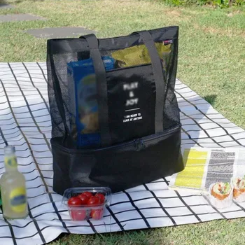 

Creative Shoulder Storage Bag Insulation Bag Insulated Cooler Picnic Bag Mesh Beach Tote Bag Food Drink Storage Supplies SZ