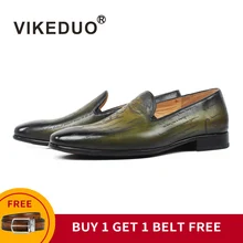 [Купить 1 получить 1 бесплатно] VIKEDUO роскошные мужские лоферы из натуральной кожи повседневные Свадебные офисные мужские туфли Patina Zapatos de Hombre