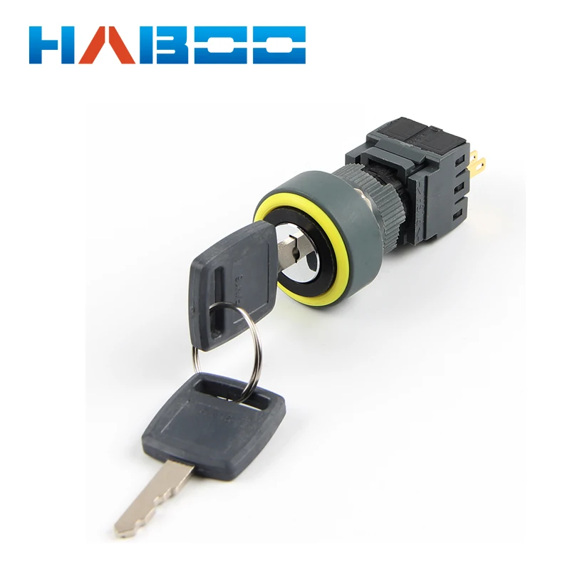 

10pcs/lot waterproof IP65 key switch dia.16mm electrical key switch 2position 2NO+2NC