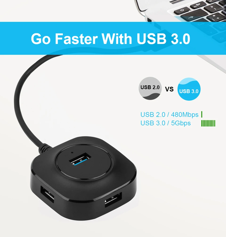USB Hub USB 3,0 Hub 2,0 многопортовый usb-адаптер 4 Порты супер Скорость несколько 3 вцв usb3.0 концентратора Порты и разъёмы Card Reader для портативных ПК