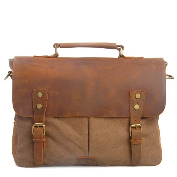 

New 14 inch Computer Laptop Bags Men Business Genuine Leather Briefcase Office Handbags Male Messenger Shoulder Bag bolsa 2018
