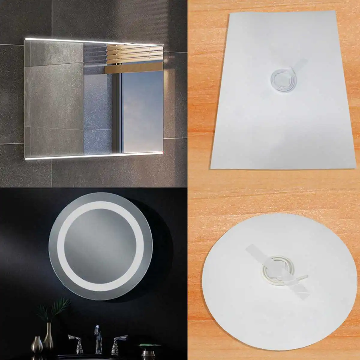 Анти-туман Мембрана для ванной зеркало для душа прозрачная защитная пленка водонепроницаемый макияж зеркало Защитная электронная нагревательная пленка