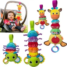 Kawaii Животных Детские Младенческой Плюшевые Куклы Toys Кровать и Коляска Висячие Белл Кроватки Rattle Toys Гуттаперчей Стрейч детские Игрушки