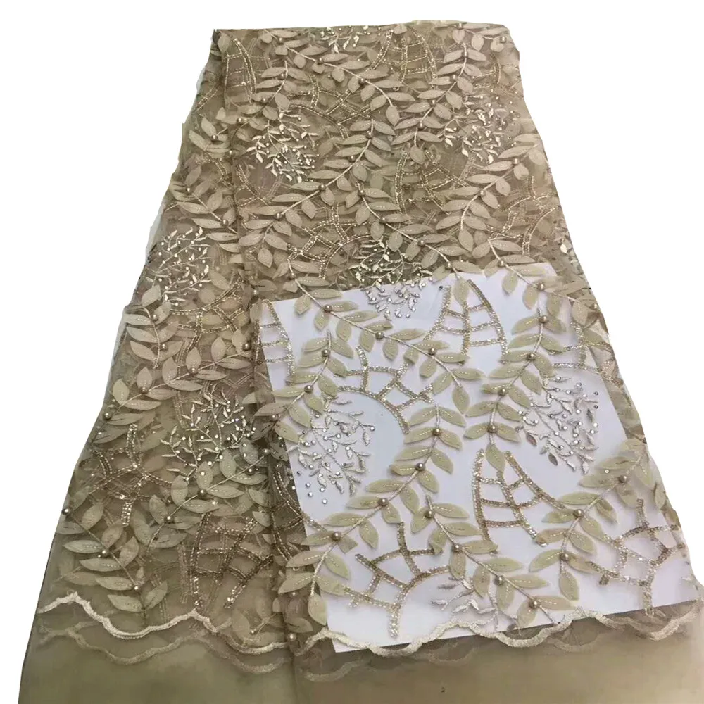 Африканский тюль кружевная ткань 3D цветок 2018 Высокое качество Золотая модное