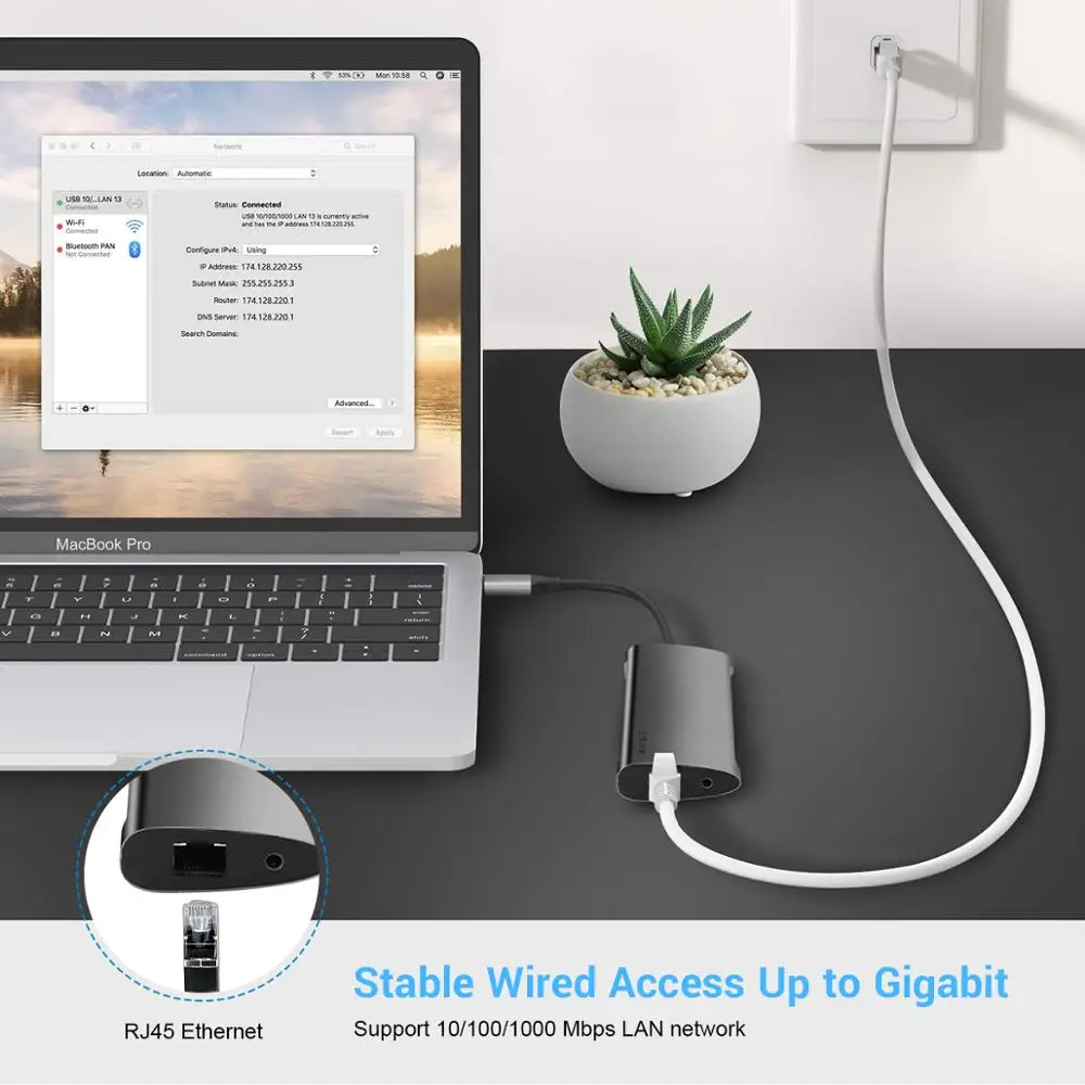 EKSA HUB USB C a USB 30 de 20 RJ45 VGA HDMI adaptador Dock para MacBook Pro Samsung Huawei USB-C ti