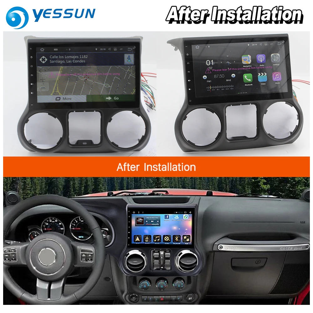 YESSUN для Jeep Wrangler 2008~ автомобильный Android Carplay gps Navi maps навигационный плеер радио мультимедиа стиль без CD DVD