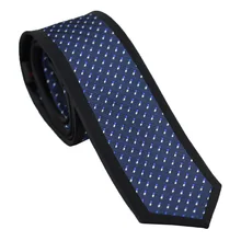 Coachella Галстуки Темно-синие с серебряный горошек черный граничит Дизайн галстук микрофибры узкий галстук 6 см