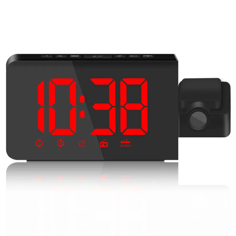

Changing Of Brightness Day/Night AC Power FM Radio Clock ,12/24 Hour Projection Snooze Alarm Table Clock