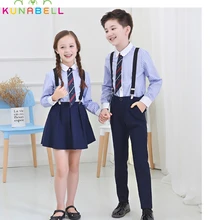 Брендовое торжественное платье для мальчиков на День рождения; школьная форма для выступлений; нарядная юбка для девочек; комплект с рубашкой и галстуком-бабочкой; Детский костюм; F52