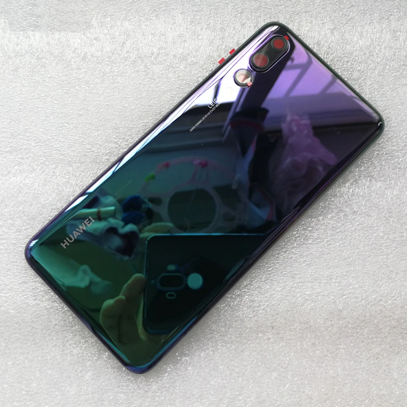 Новая задняя крышка из закаленного стекла для huawei P20 Pro, запасные части, задняя крышка для батареи, корпус+ рамка для камеры+ крышка для вспышки