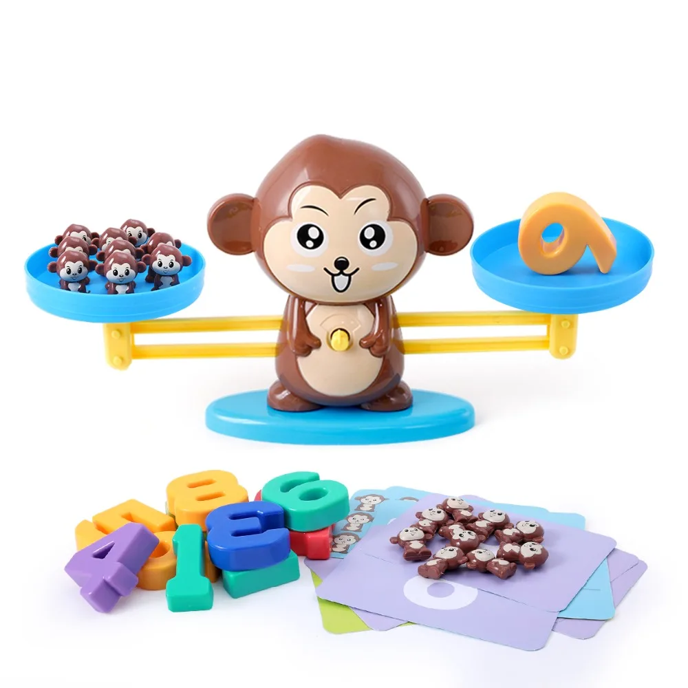 

Montessori materials math Toys Enlightenment Monkey Early Learning Balance Children's Digital Addition and Subtraction Scale