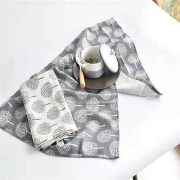 

1 Piece Tree Pattern Napkins Simple Modern Style Tea Towel Cotton&Linen Saliva Towel Reusable Kitchen Towel 50x70cm Table Napkin