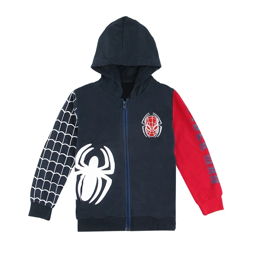 

Kids Boys Spiderman Hooded Jacket Winter Clothes Children Autumn Cartoon Coat Boy outdoor Sweatshirts Child Outfit For New Year